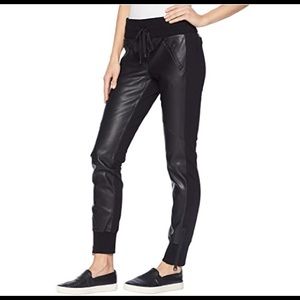 AMAZING faux leather jogger NWT- BLANC NOIR